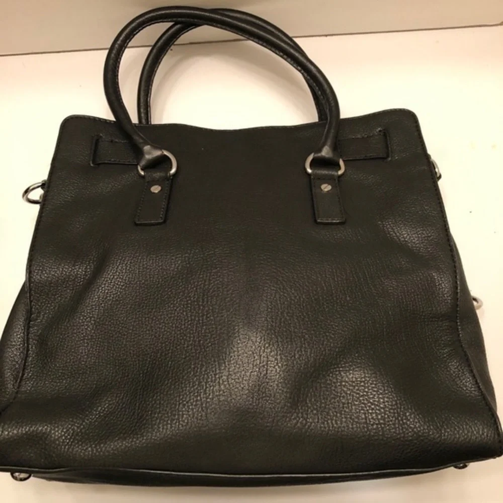 Michael kors black leather large Hamilton tote bag